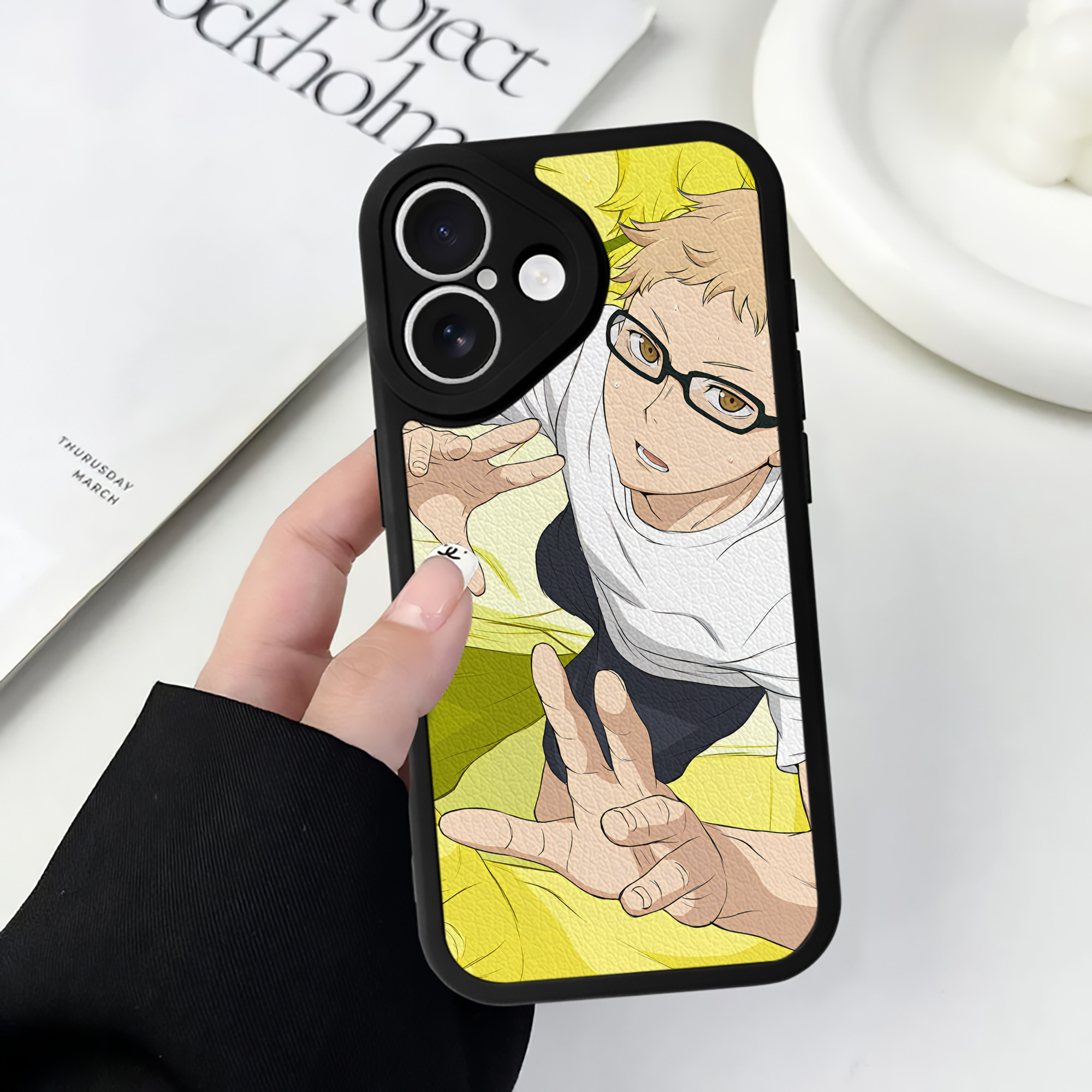 （画像用） ハイキュー!! Haikyu!! 【iPhone 16シリーズ対応】シリコンスマホケース（レザー調） 材質：シリコン